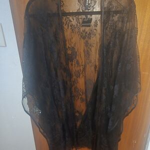 Torrid Sheer Black Lace Robe